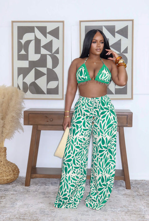 Blush Breeze Pants Set (Green) - Fitz Clothing