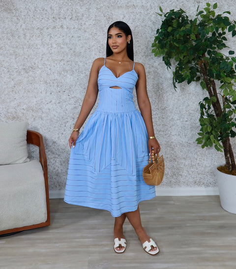Classy Tina Midi (Blue) - Fitz Clothing