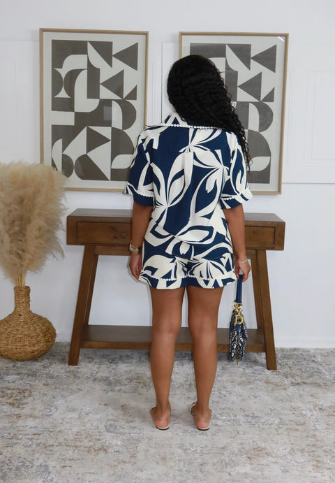 The Getaway 2 Piece Set (Navy Blue) - Fitz Clothing