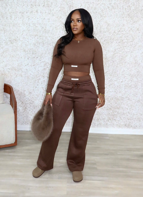 Anything Goes Pants Set (Brown)