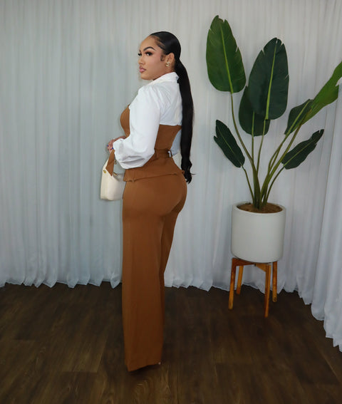 Marsha More Pants Set (Brown)