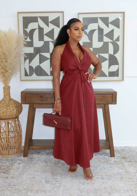 Take Your Time Maxi Dress (Wine)