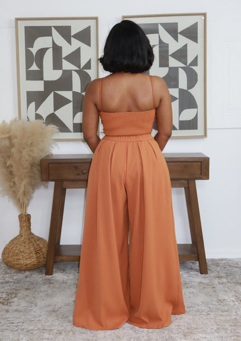 The Sunset Knot Pants Set (Orange)