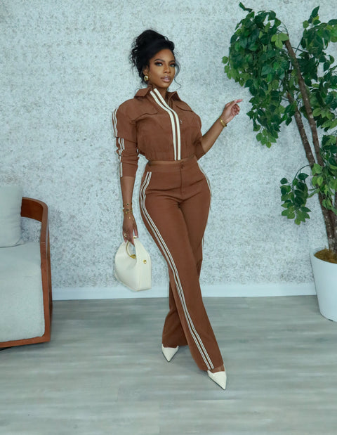 JuJu Bomber Jacket Set (Brown)