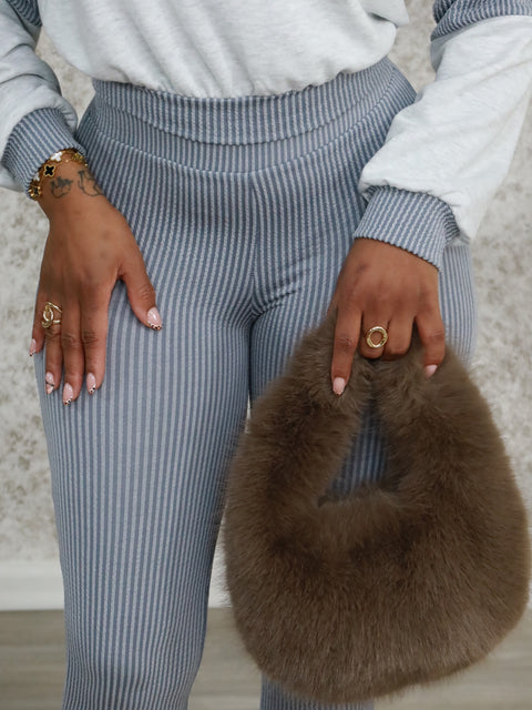 Talk Is Cheap Pants Set (Grey/Silver)