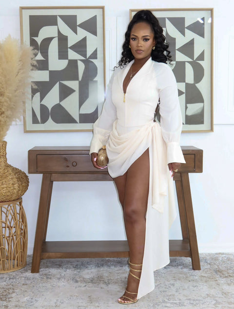 Temptation Mini Dress (Beige)