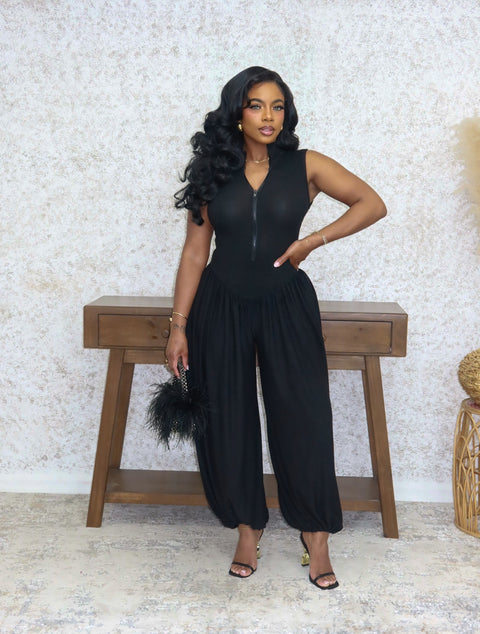Bella Balloon Jumpsuit (Black)