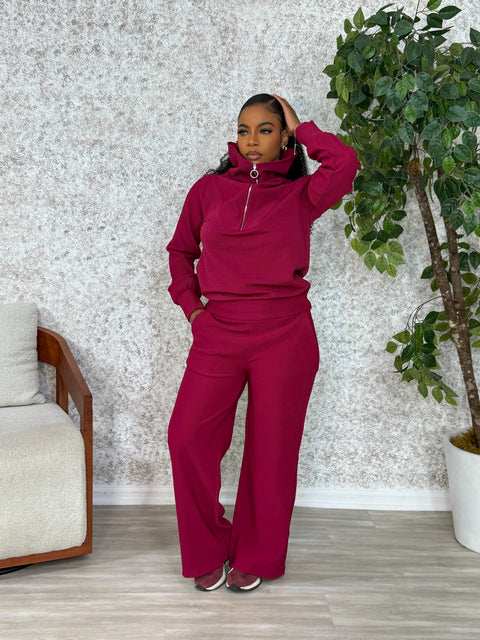 Shamoya High Neck Cozy Set (Cabernet)