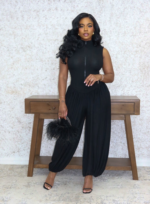 Bella Balloon Jumpsuit (Black)