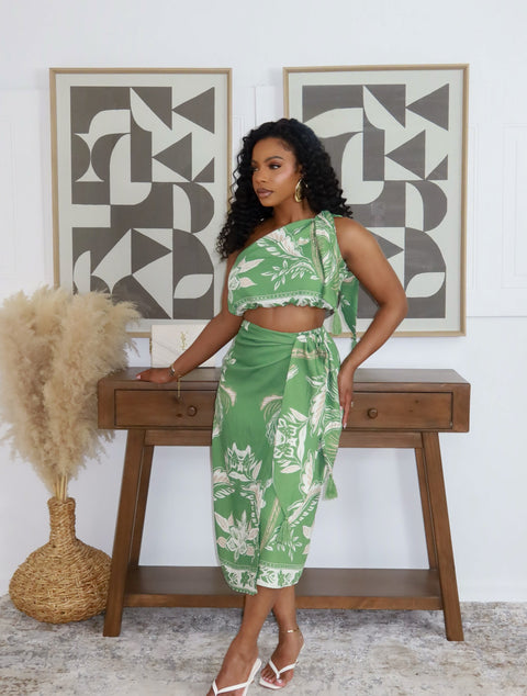 Meet Me In Tulum Skirt Set (Green) - Fitz Clothing
