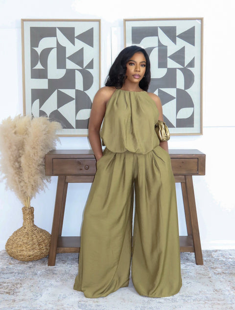 Aria Pants Set (Olive)