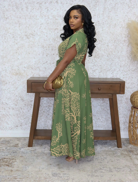 Virtuous Vine Maxi Dress (Olive)