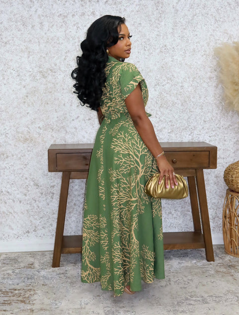 Virtuous Vine Maxi Dress (Olive)