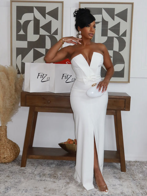 Luxe Bow Gown(White)