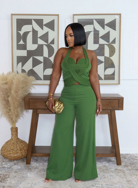 The Signature Weave Pants Set (Green)