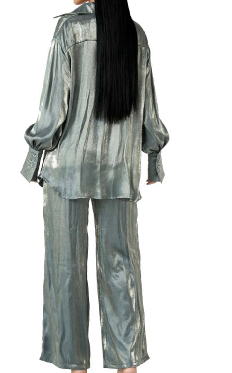 Rich Girl Club Pants Set (Silver)