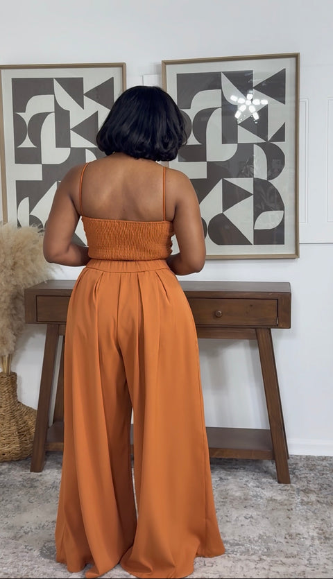 The Sunset Knot Pants Set (Orange)
