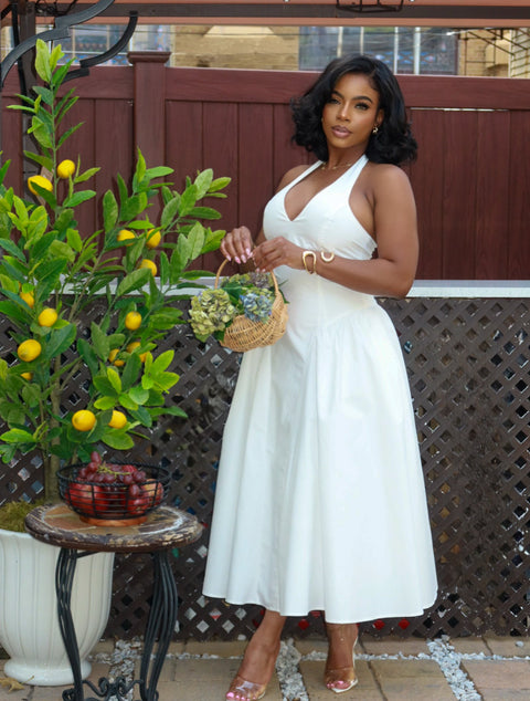 Sara Midi Dress (White)