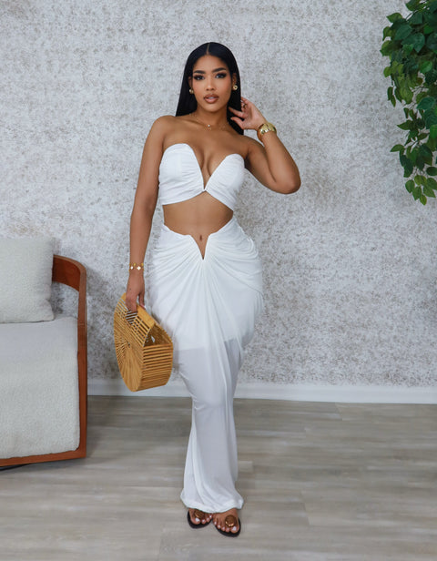 Summer In Bali Skirt Set (White) - Fitz Clothing