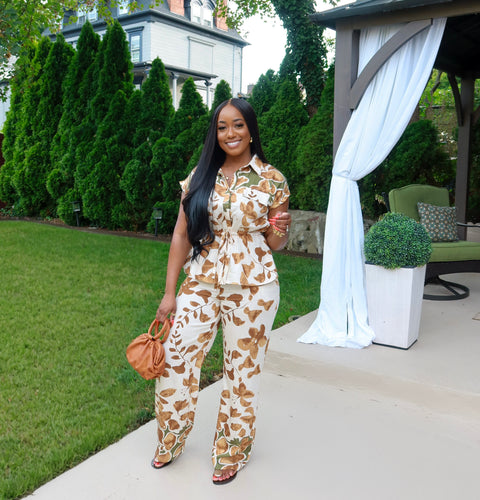 Rere Peplum Floral Pants Set - Fitz Clothing