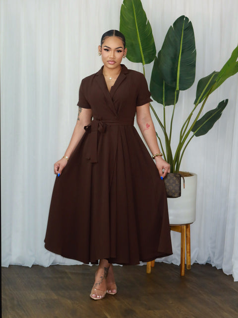 Trizzy Corporate Lap Dress (Brown)