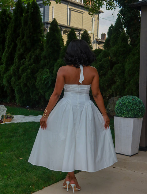 Sara Midi Dress (White)