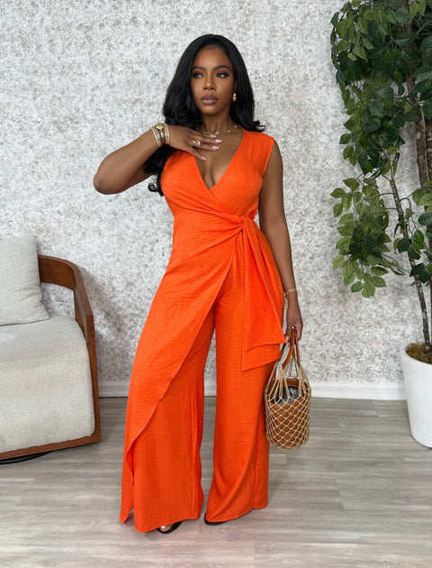 Take Me Away Jumpsuit (Orange)