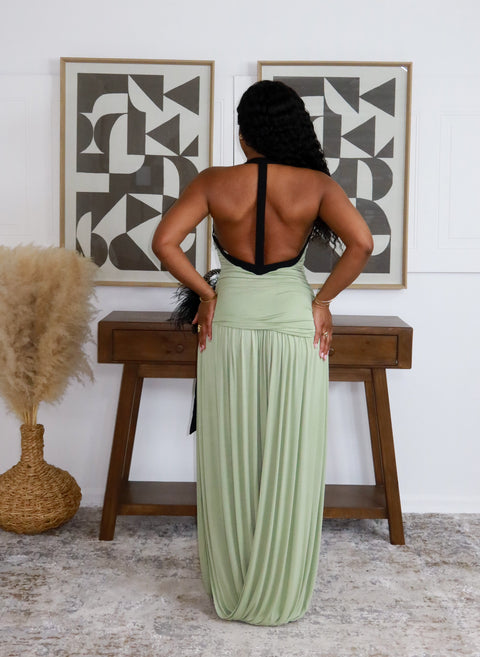 The Hourglass Maxi Dress (Sage) - Fitz Clothing