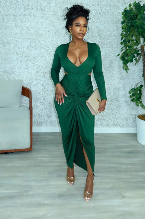 Amanza Lux Midi Dress (Green)
