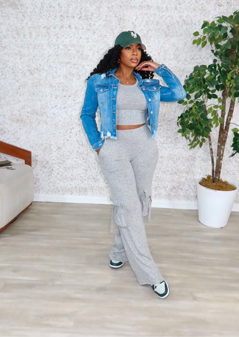 Dalia Pants Set (Grey)