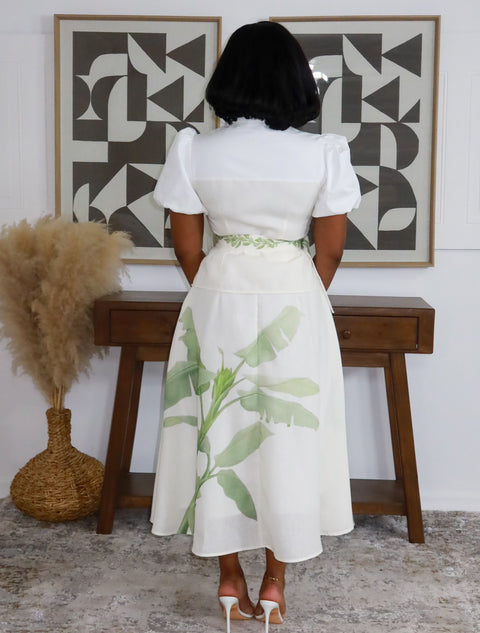The Delicate Bloom Skirt Set (Cream) - Fitz Clothing