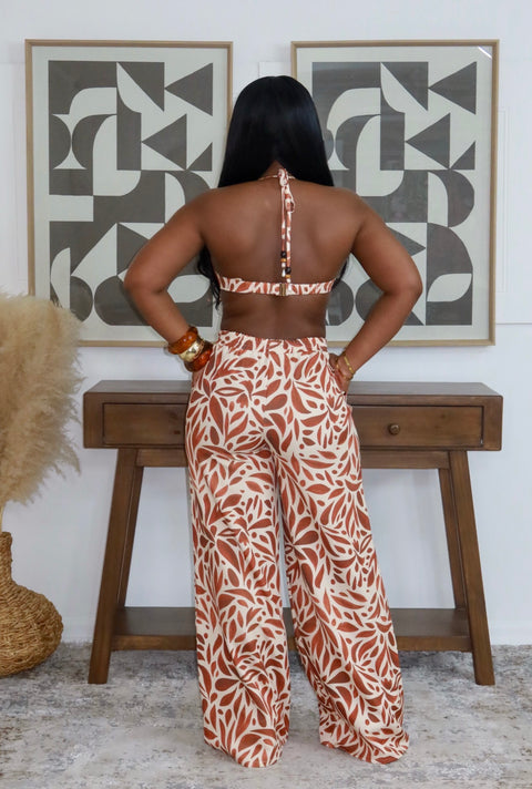 Blush Breeze Pants Set (Brown) - Fitz Clothing