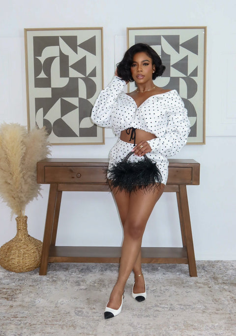 The Uptown Polka Set( White/Black)