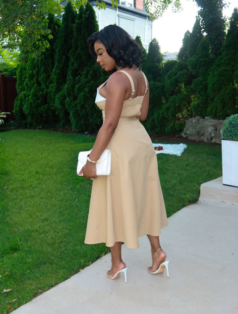 The Sandstone Midi Dress (Khaki)