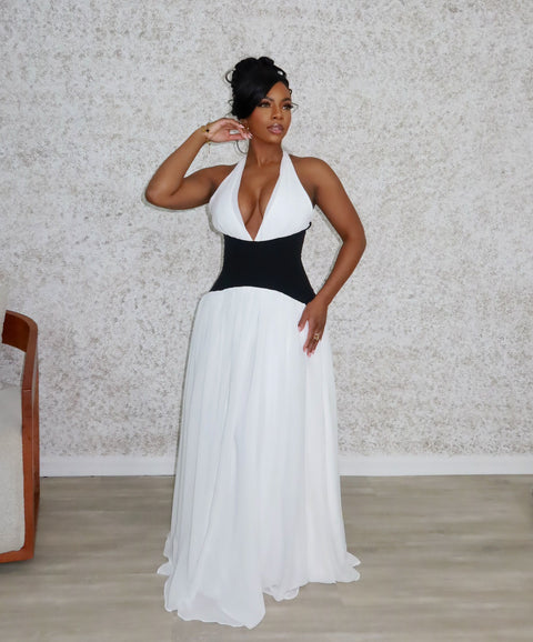 Allani Maxi Dress (Black/White)