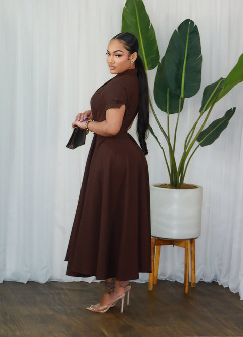 Trizzy Corporate Lap Dress (Brown)