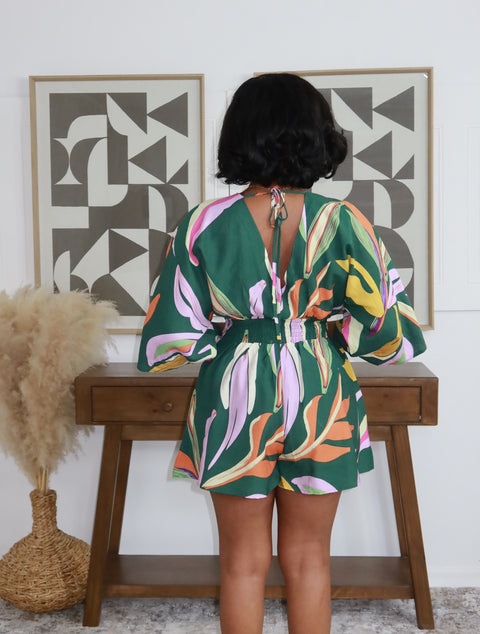 The Radiant Petal Romper (Green) - Fitz Clothing