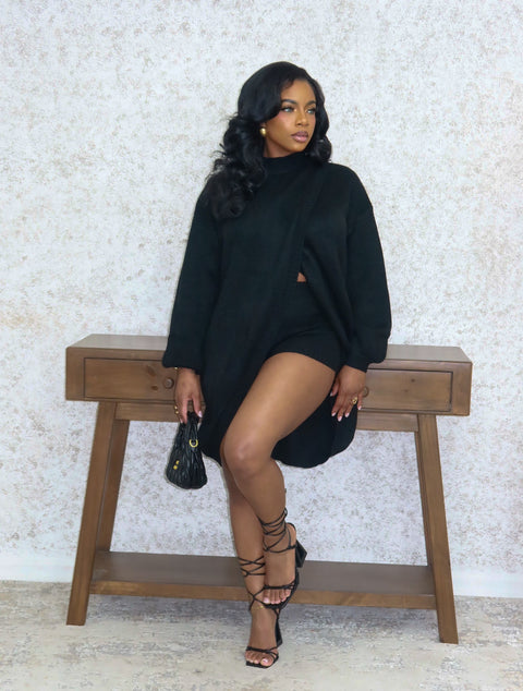 The Luxe Layered Shorts Set (Black)