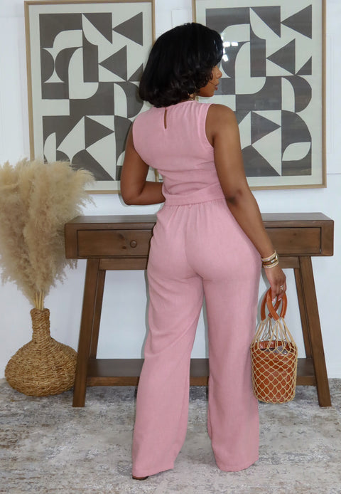 Tia Pants Set (Pink Dusty Rose)
