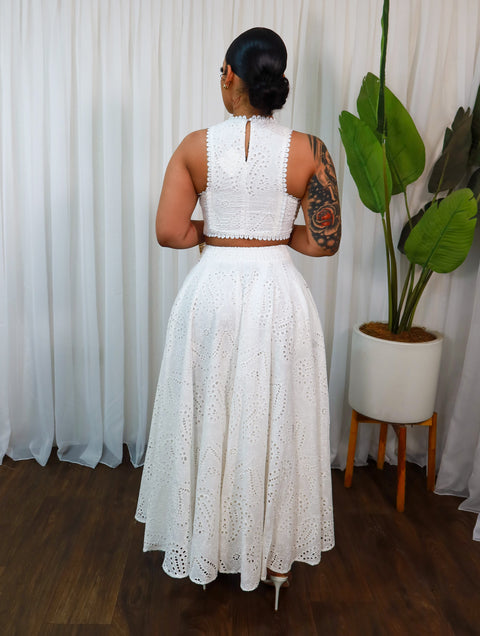Toya Skirt Set(White) - Fitz Clothing