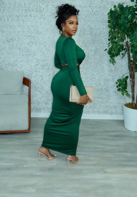 Amanza Lux Midi Dress (Green)