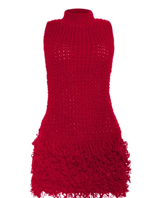 Ruby Red Knitted Dress(Red)