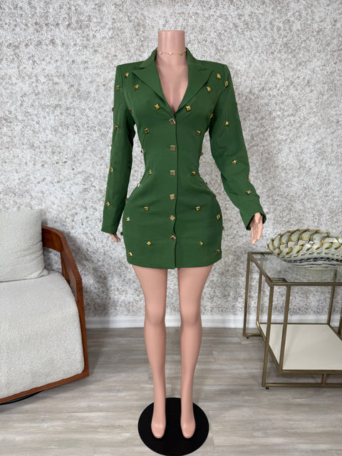 Diva Blazer Dress (Olive Green)