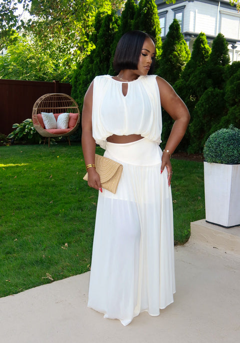 The Royal Promise Skirt Set (Beige)