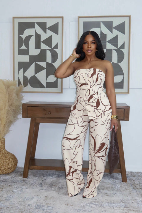 Desert Petal Pants Set (Taupe) - Fitz Clothing