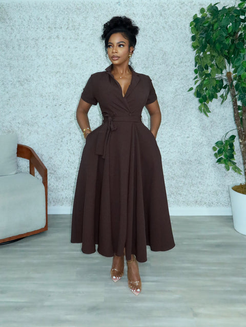 Trizzy Corporate Lap Dress (Brown)