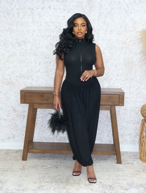 Bella Balloon Jumpsuit (Black)