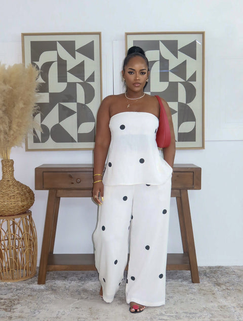 Talk Is Cheap Polka Dot Pants Set