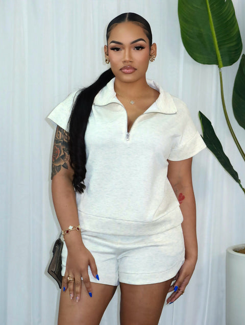 Ready To Vibe Shorts Set (Vanilla)