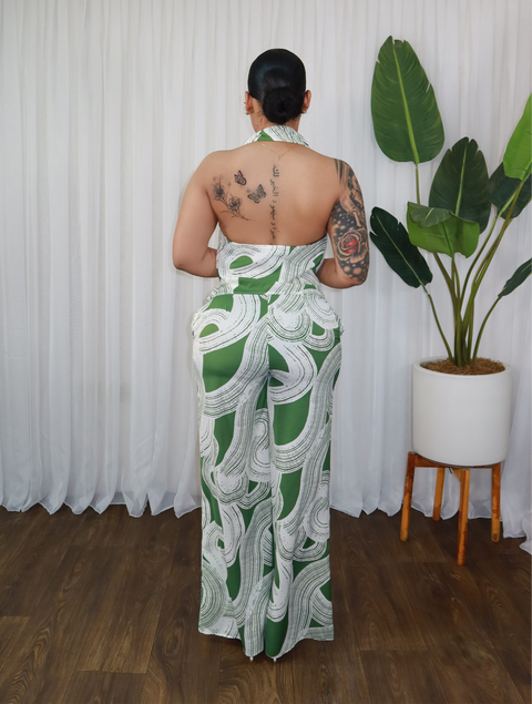 Jada Swirl Pants Set (Green) - Fitz Clothing
